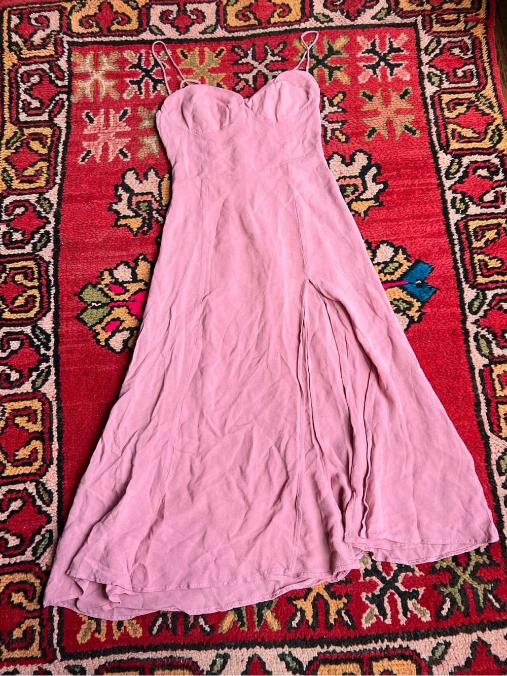 Reformation Dusty Pink Midi Slip Dress